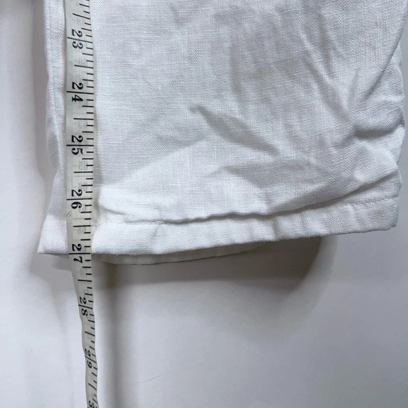 Sabi Swim Resort Wear White Linen Pants Crossover Waist High Rise Lined XS - Picture 12 of 12